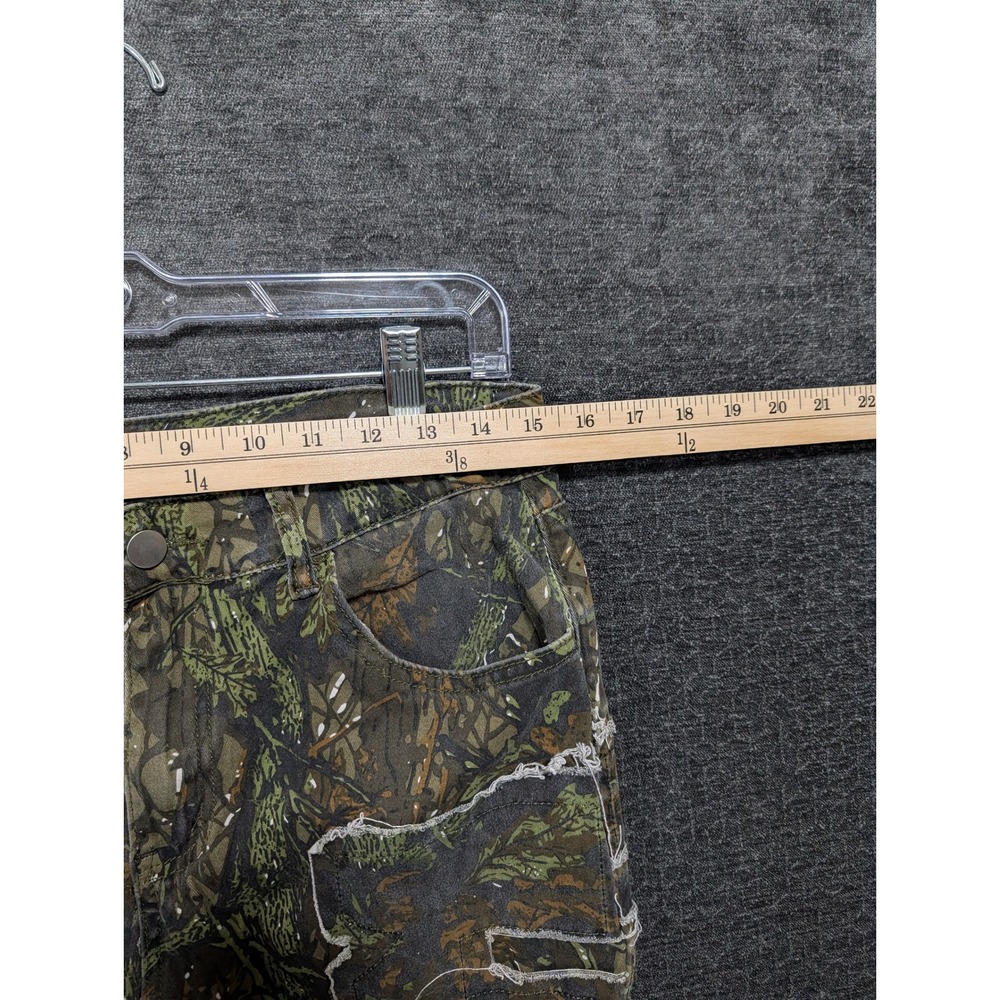 Guapi Distressed Camo Cargo Pants Patchwork Rippe… - image 3